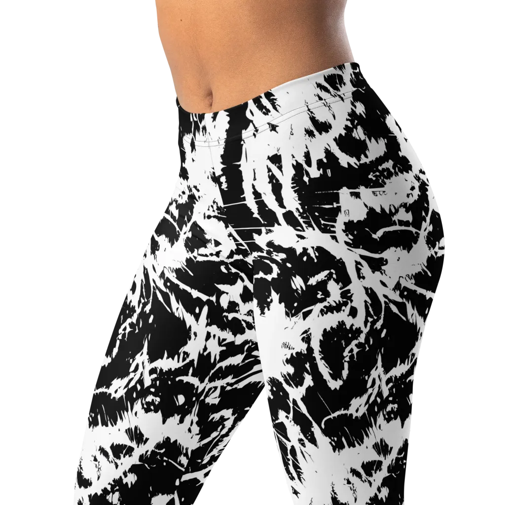 Monochrome Wild on Leggings — Left Front