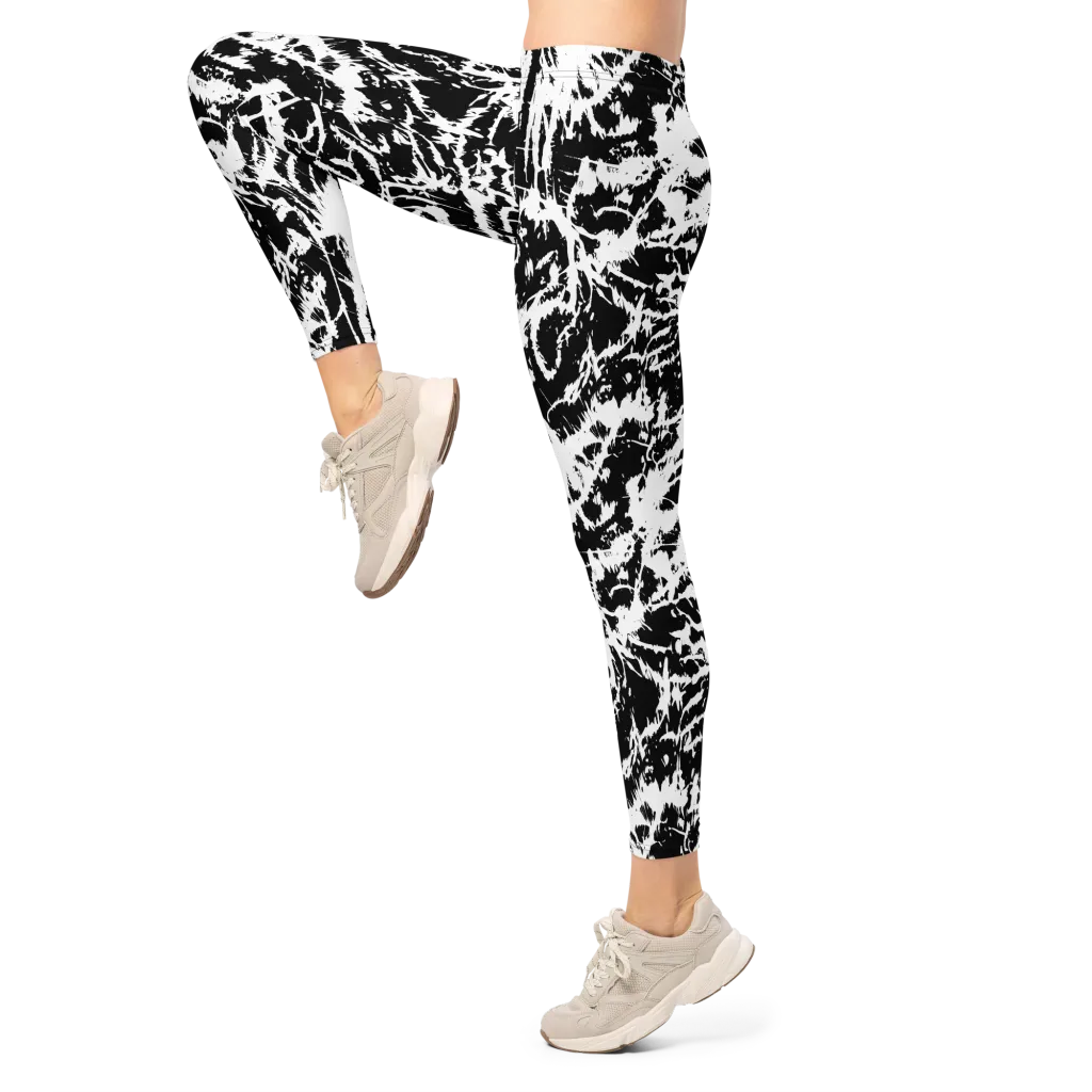 Monochrome Wild on Leggings — Left
