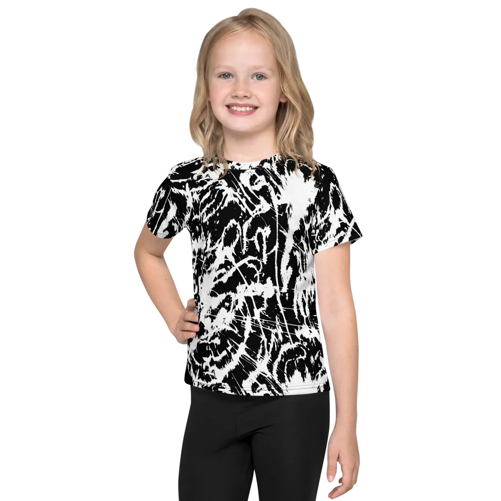 Monochrome Wild on Kids Crew Neck T-Shirt — Front