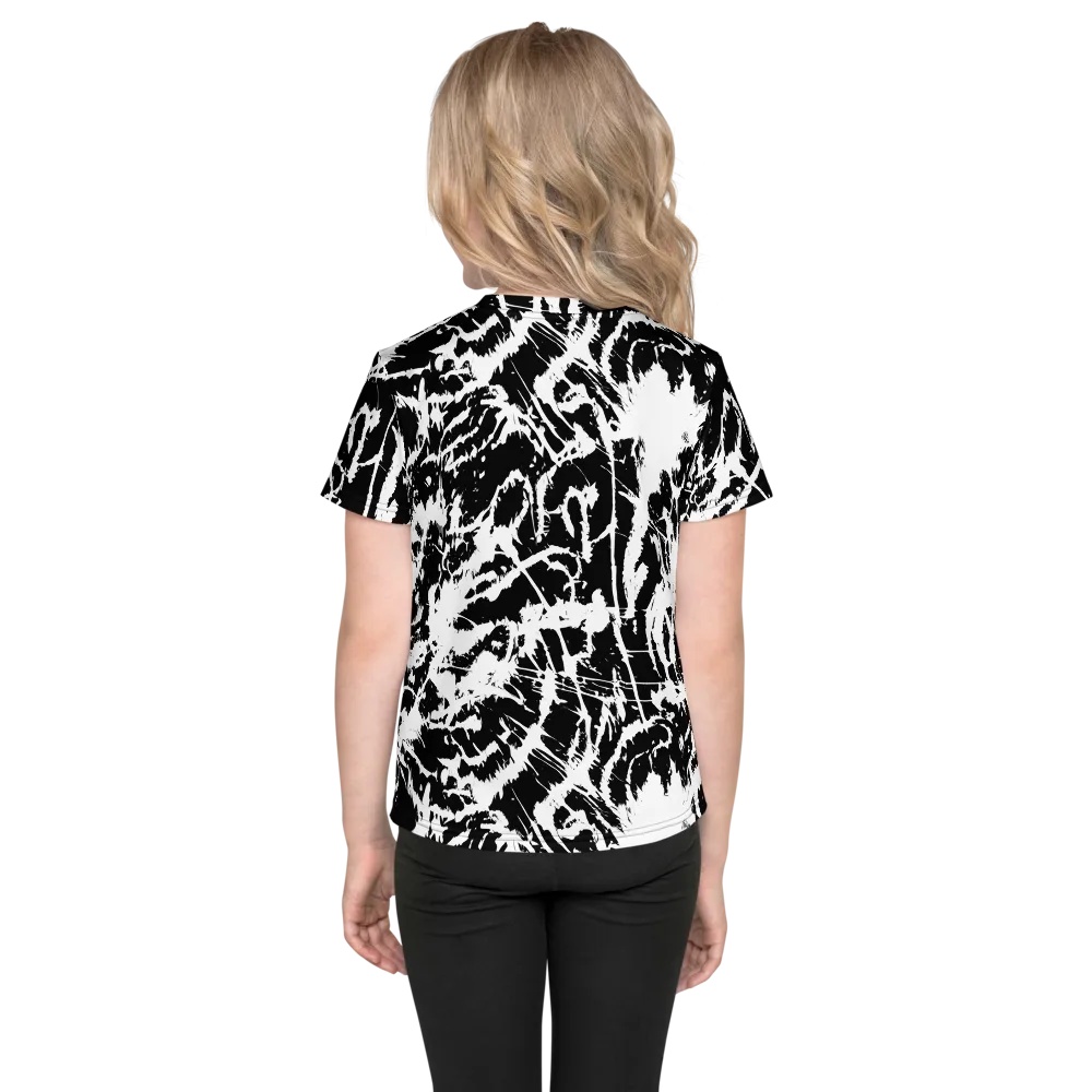 Monochrome Wild on Kids Crew Neck T-Shirt — Back