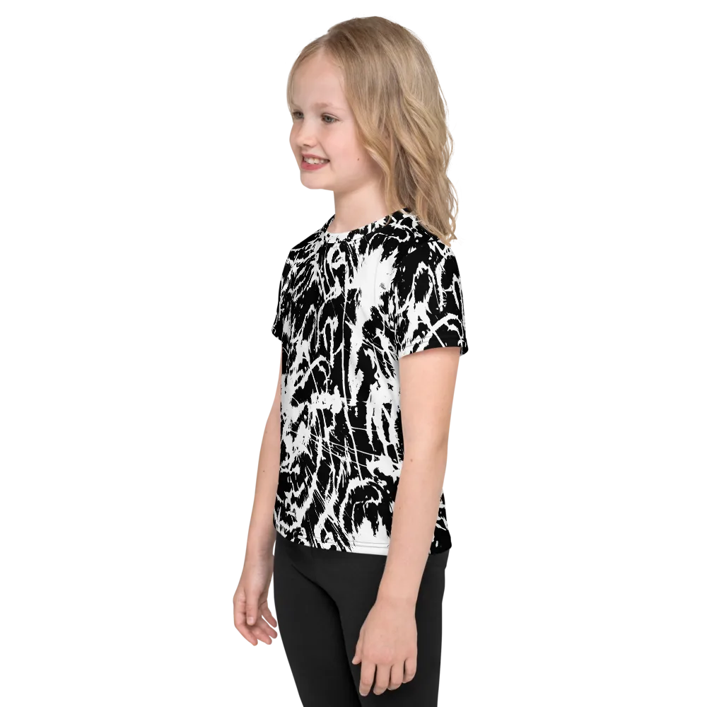 Monochrome Wild on Kids Crew Neck T-Shirt — Left
