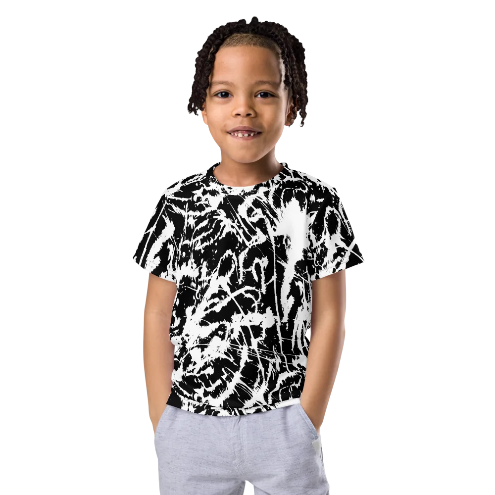 Monochrome Wild on Kids Crew Neck T-Shirt — Front