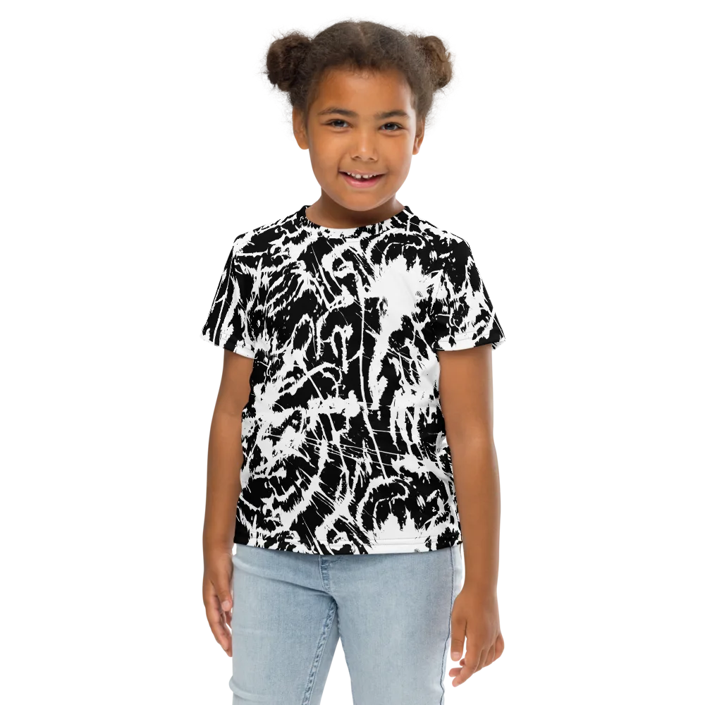 Monochrome Wild on Kids Crew Neck T-Shirt — Front