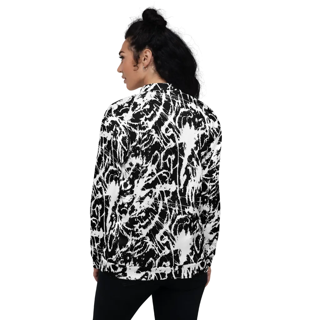 Monochrome Wild on Bomber Jacket — Back