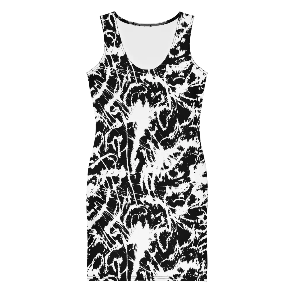 Monochrome Wild on Bodycon Dress — Front