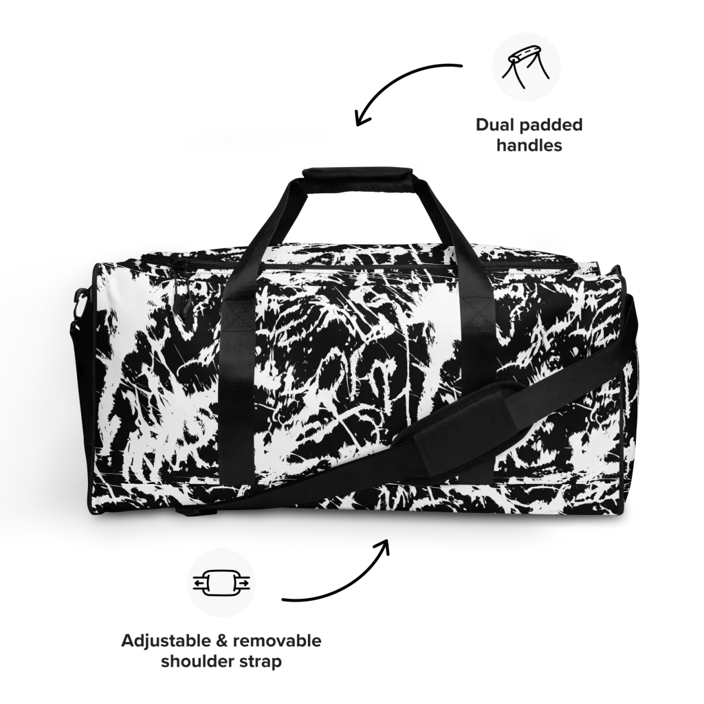 Monochrome Wild on Duffle Bag — Front