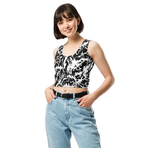 Monochrome Wild on a Crop Top