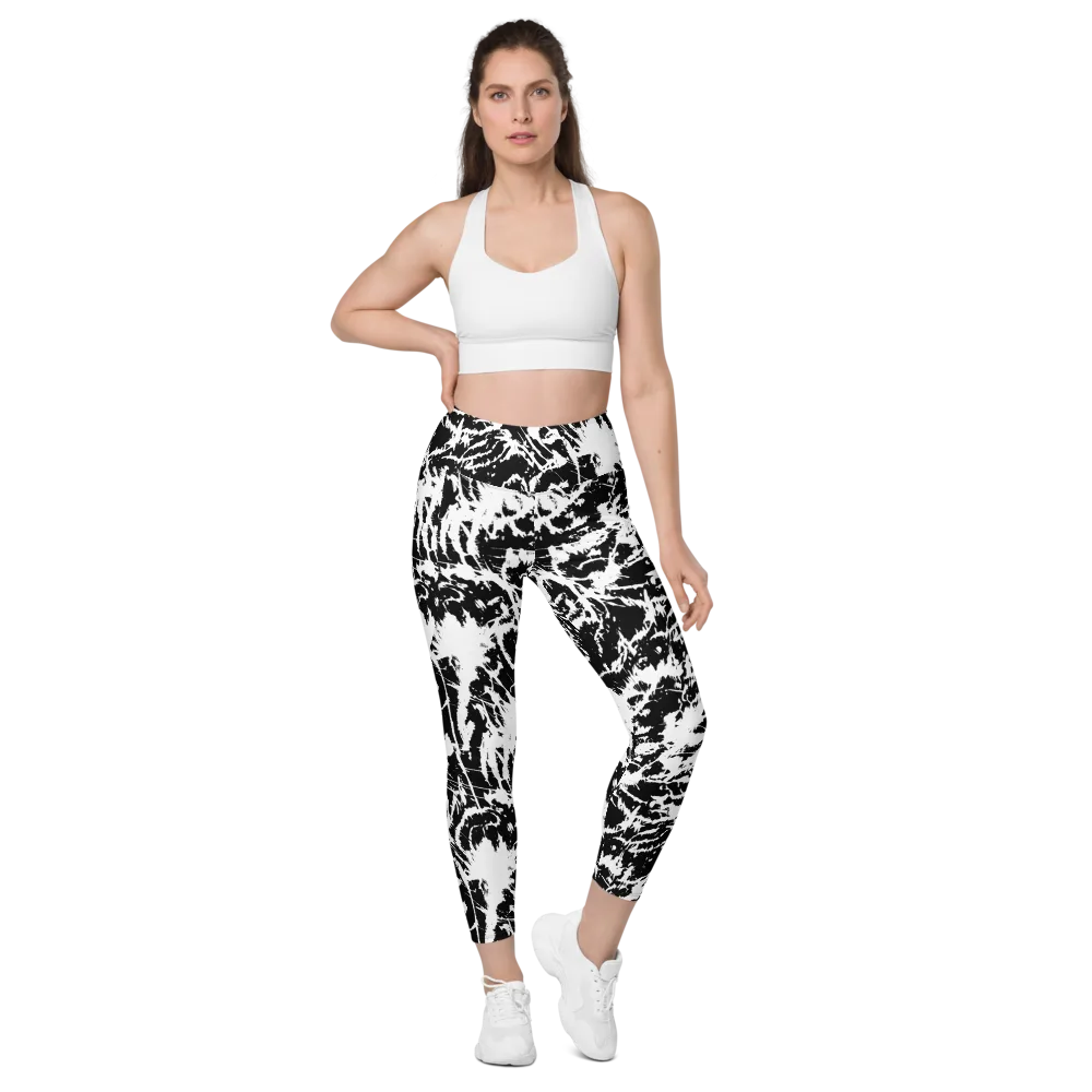 Monochrome Wild on Leggings with Pockets — Front