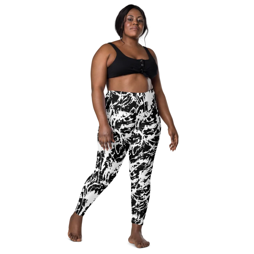Monochrome Wild on Leggings with Pockets — Front