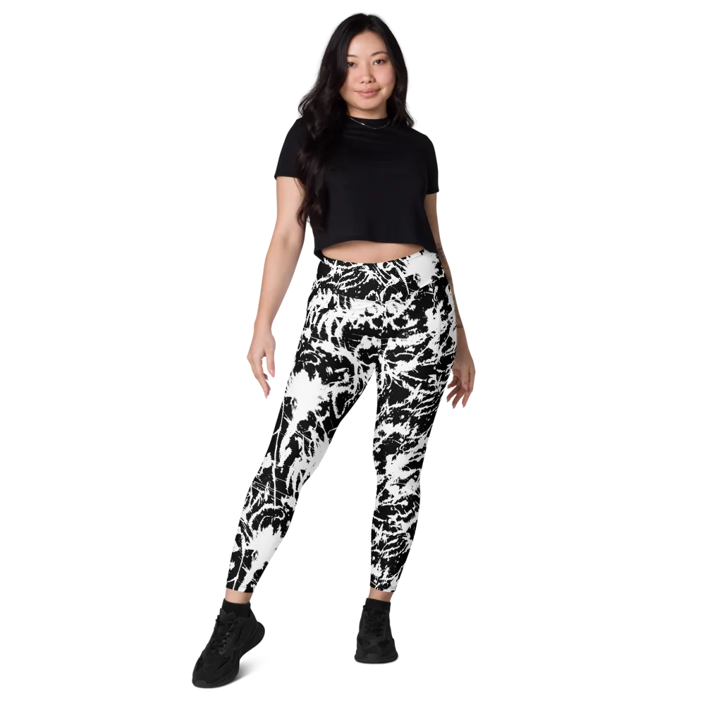 Monochrome Wild on Leggings with Pockets — Front