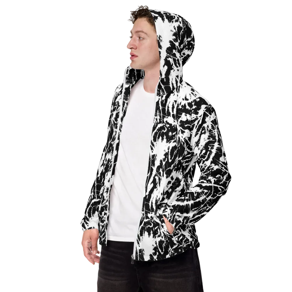 Monochrome Wild on Men's Windbreaker — Left Front