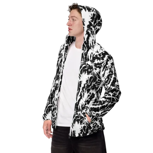 Monochrome Wild on a Men's Windbreaker