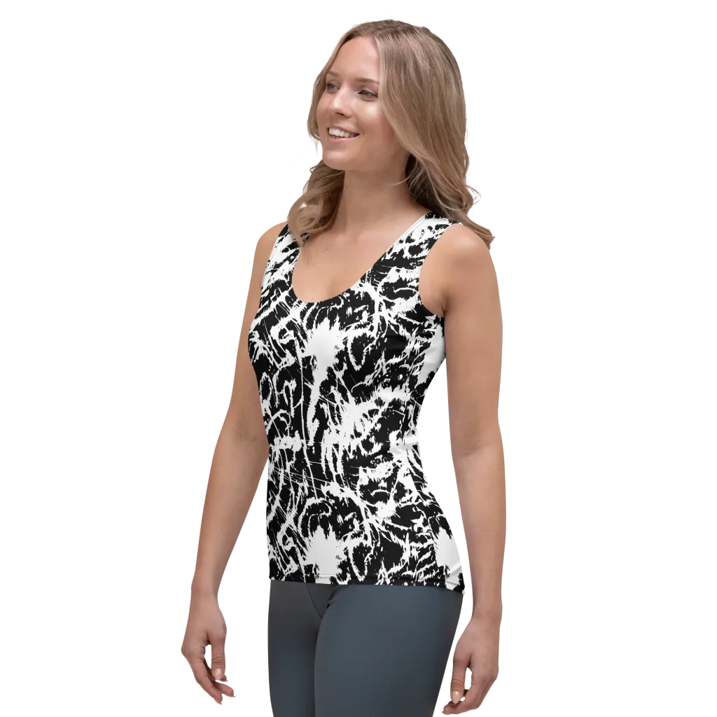 Monochrome Wild on Women's Tank Top — Left Front
