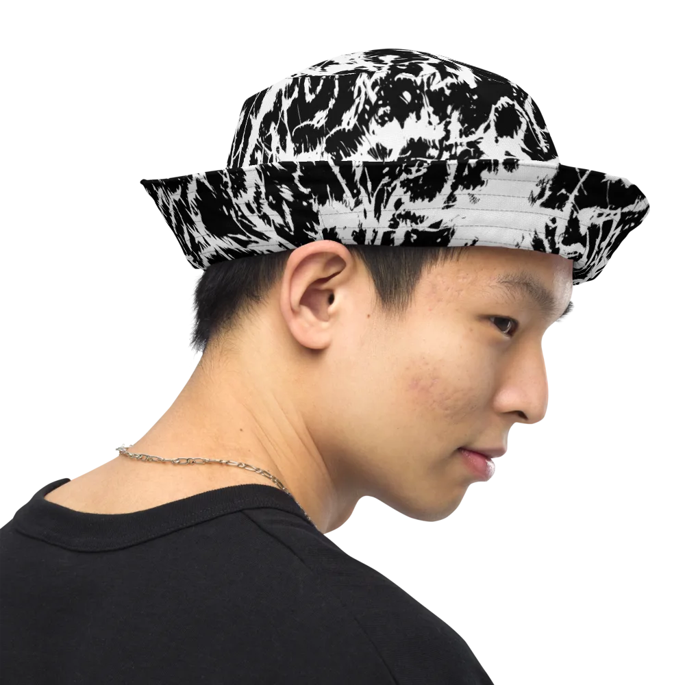 Monochrome Wild on Reversible Bucket Hat — Right Outside