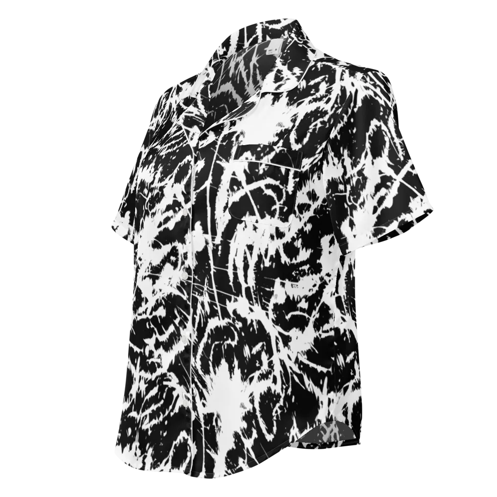 Monochrome Wild on Women's Short Sleeve Pajama Top — Left Front