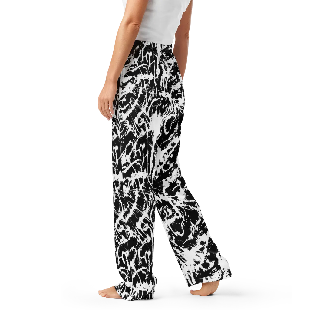 Monochrome Wild on Women's Pajama Pants — Left