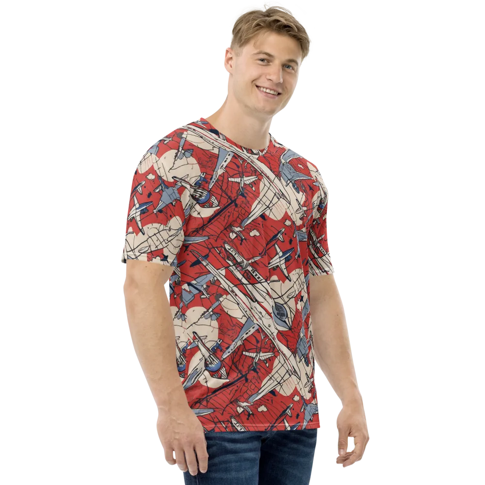 Redline Squadron on Men's Crew Neck T-Shirt — Right