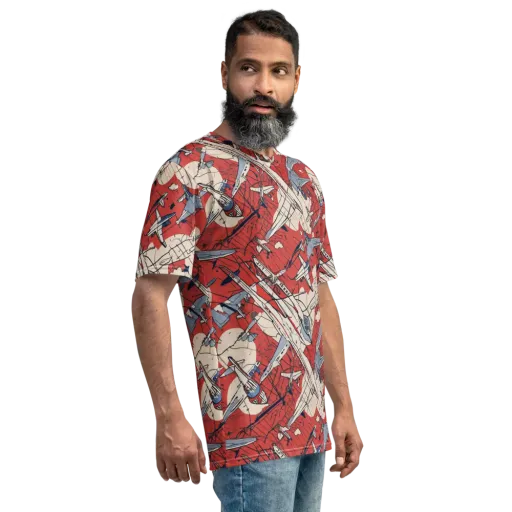 Redline Squadron on a Men's Crew Neck T-Shirt