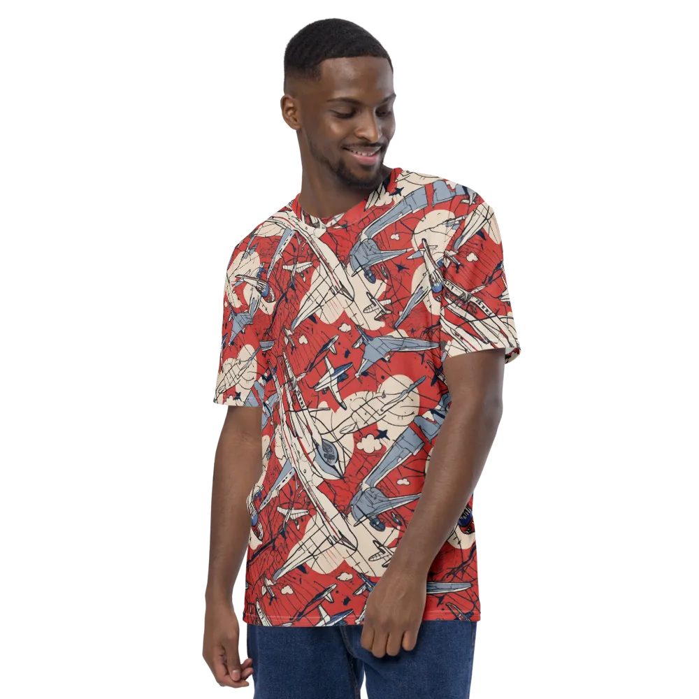 Redline Squadron on Men's Crew Neck T-Shirt — Left