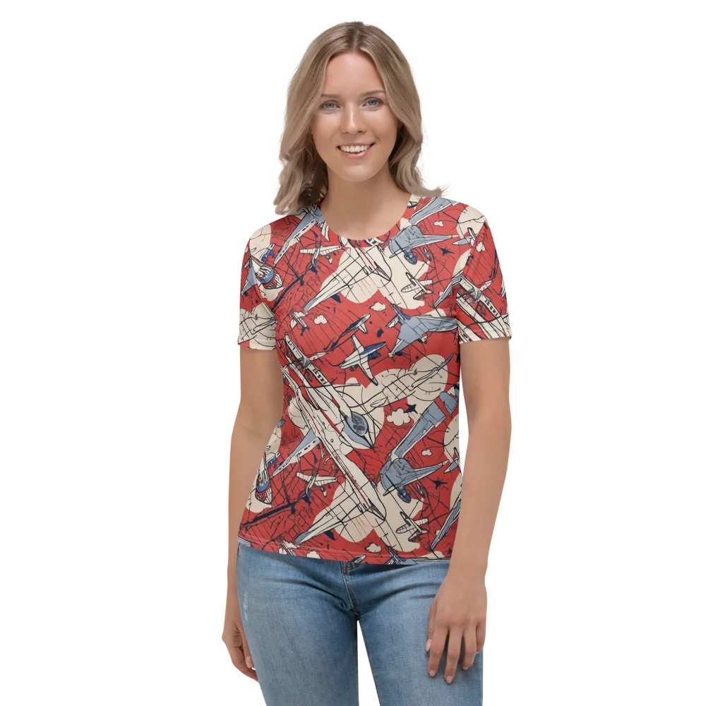 Redline Squadron on Women's Crew Neck T-Shirt — Front