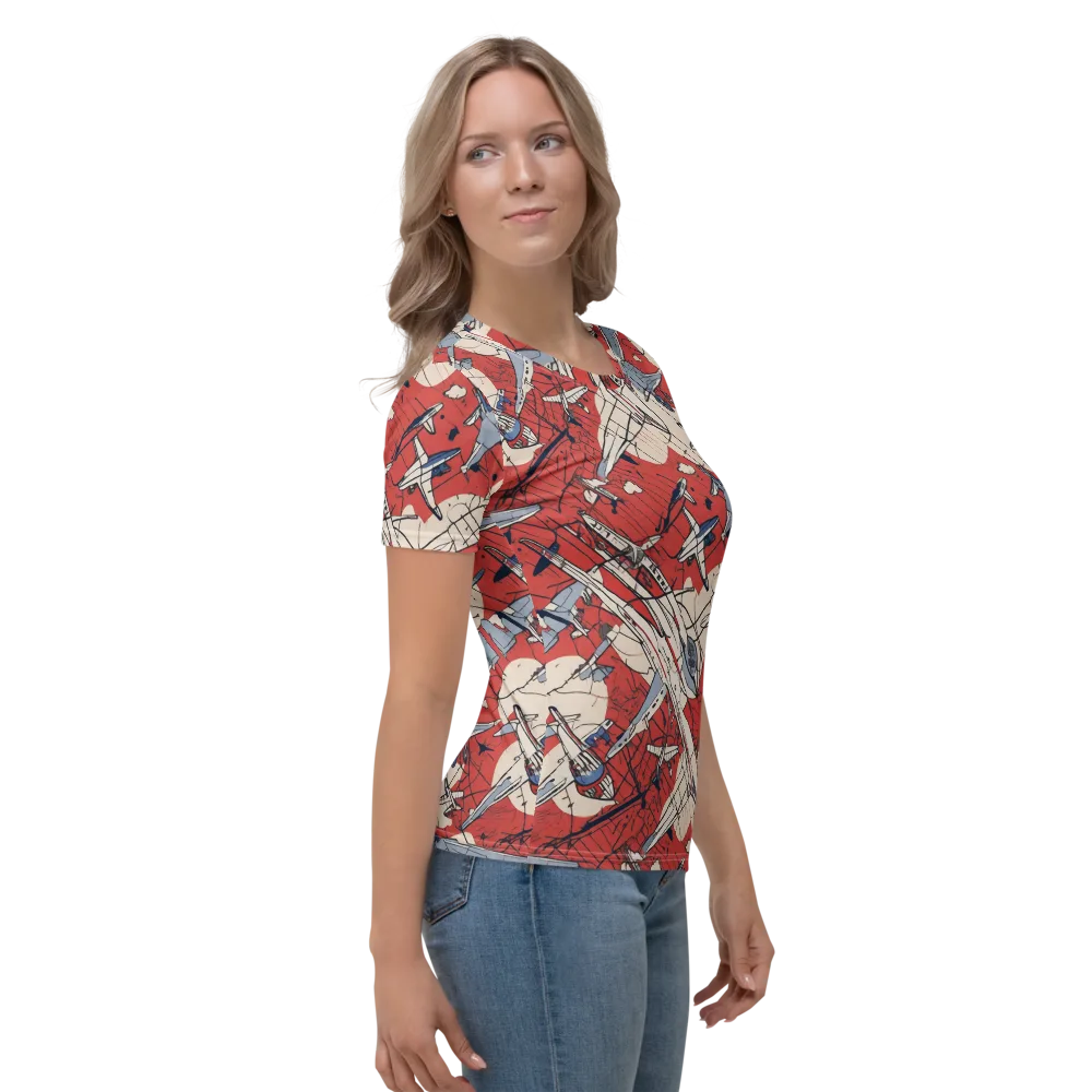 Redline Squadron on Women's Crew Neck T-Shirt — Right