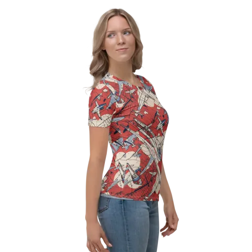 Redline Squadron on a Women's Crew Neck T-Shirt