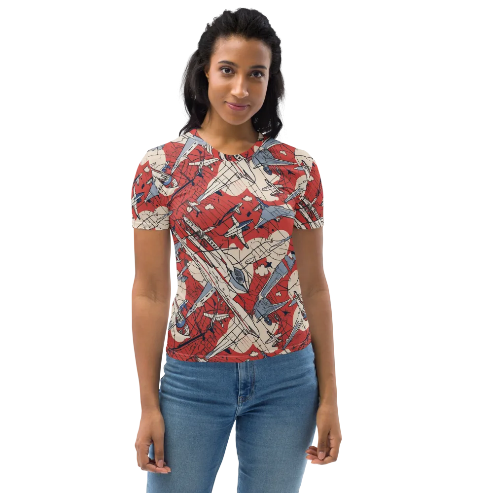 Redline Squadron on Women's Crew Neck T-Shirt — Front