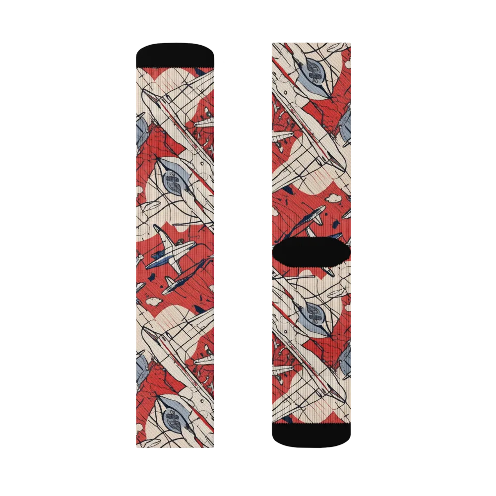 Redline Squadron on Socks — Left Sock