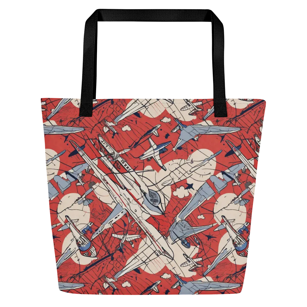 Redline Squadron on Large Tote Bag W/ Pocket — Front