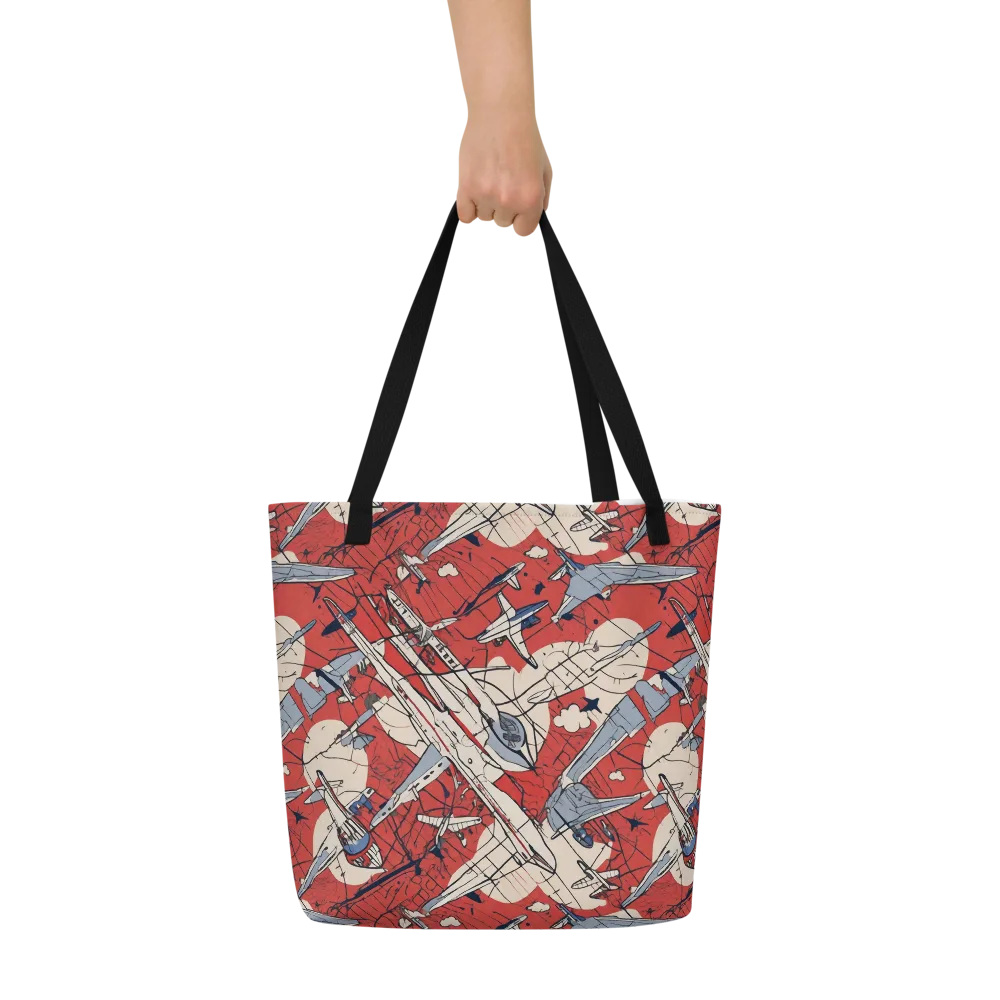 Redline Squadron on Large Tote Bag W/ Pocket — Front