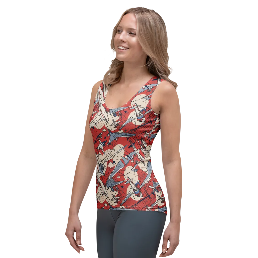 Redline Squadron on Women's Tank Top — Left Front