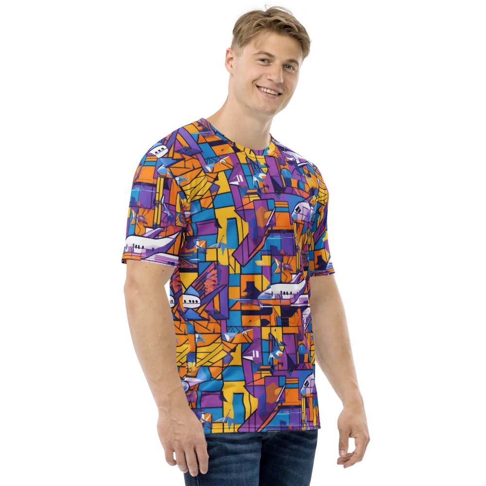 Jetstream Mosaic on Men's Crew Neck T-Shirt — Right