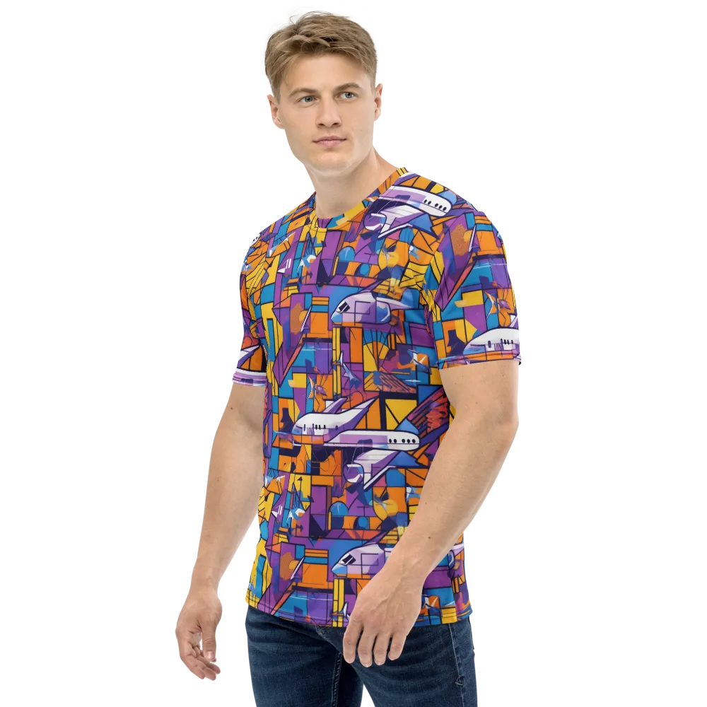 Jetstream Mosaic on Men's Crew Neck T-Shirt — Left