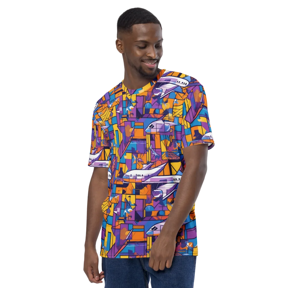 Jetstream Mosaic on Men's Crew Neck T-Shirt — Left