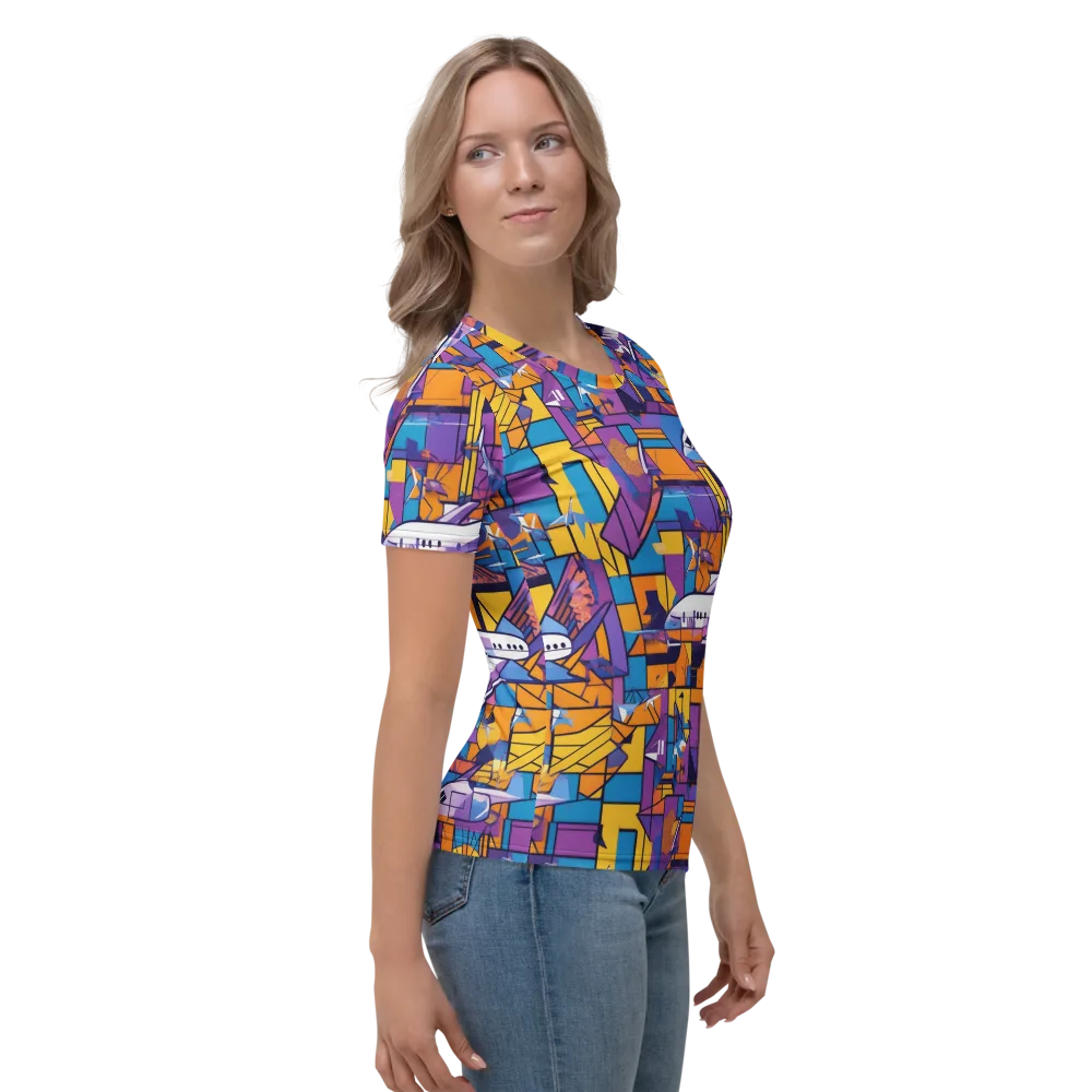 Jetstream Mosaic on Women's Crew Neck T-Shirt — Right