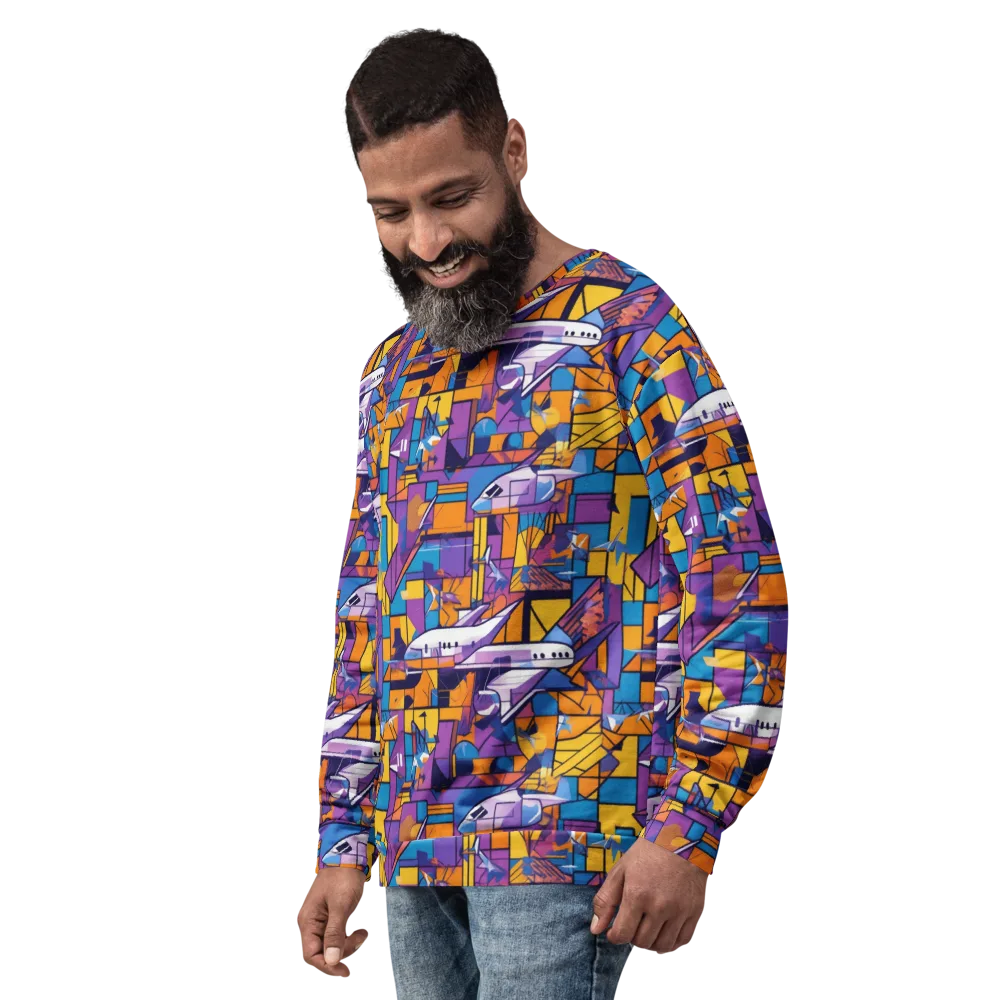 Jetstream Mosaic on Sweatshirt — Left Front