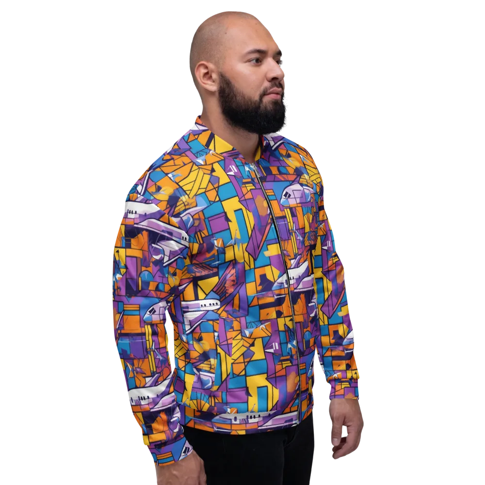 Jetstream Mosaic on Bomber Jacket — Right