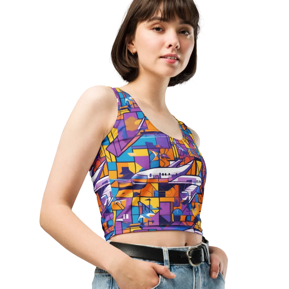 Jetstream Mosaic on Crop Top — Right Front