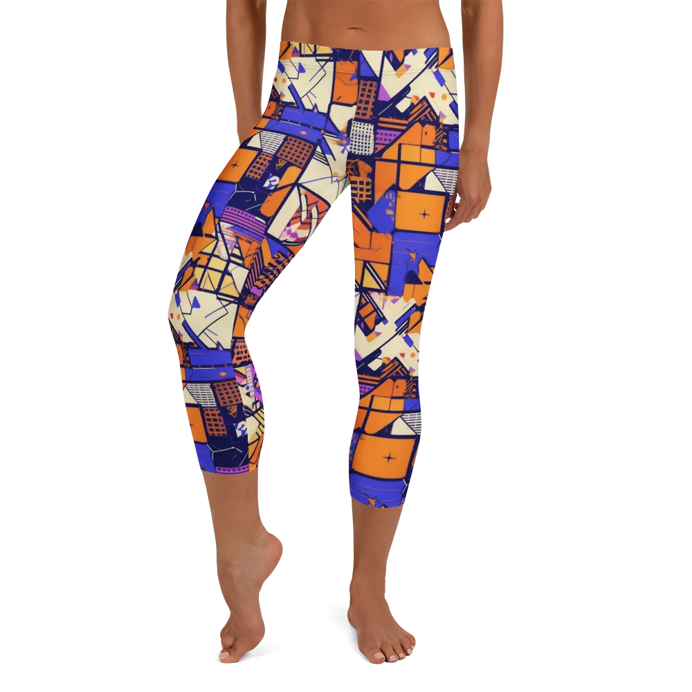 Electric Parcel on Capri Leggings — Front