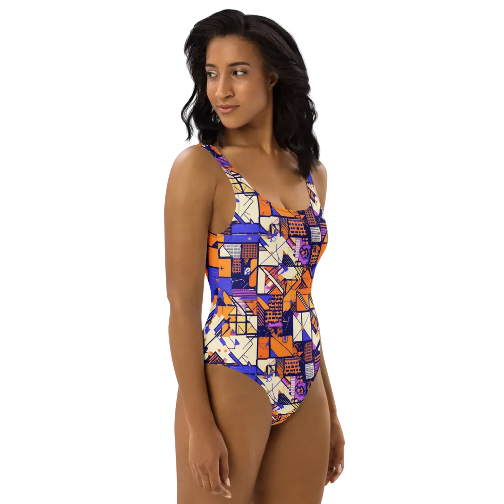 Electric Parcel on One-Piece Swimsuit — Right