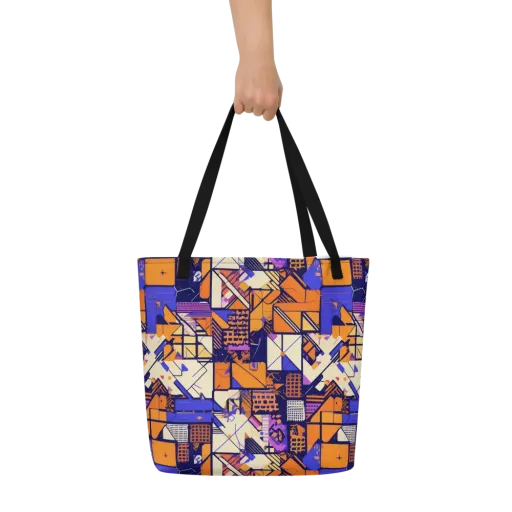 Electric Parcel on a Large Tote Bag W/ Pocket