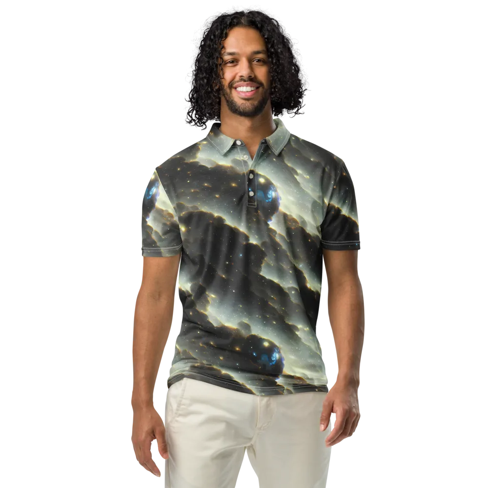 Rutkowski Nebula on Men's Slim Fit Polo Shirt — Front