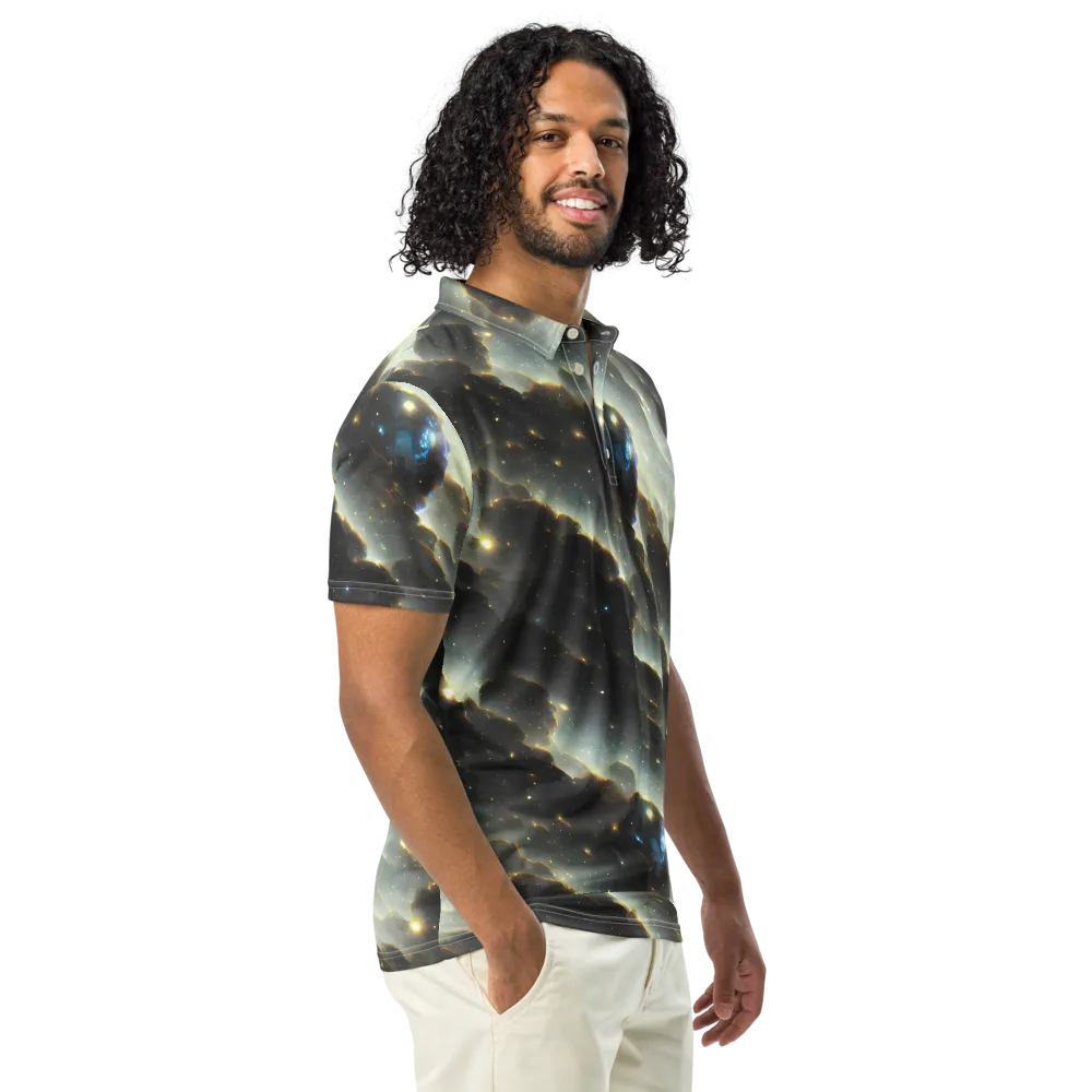 Rutkowski Nebula on Men's Slim Fit Polo Shirt — Right Front