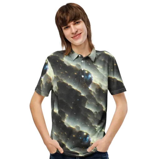 Rutkowski Nebula on a Men's Slim Fit Polo Shirt