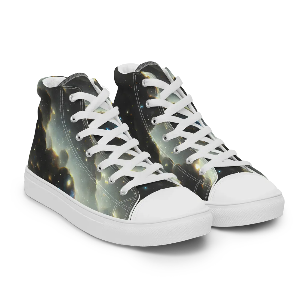 Rutkowski Nebula on Men's High Top Canvas Shoes — Right Front