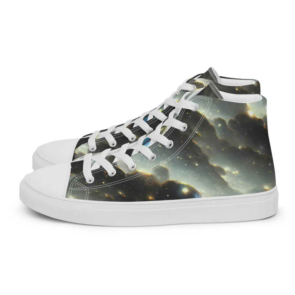 Rutkowski Nebula on Men's High Top Canvas Shoes — Left