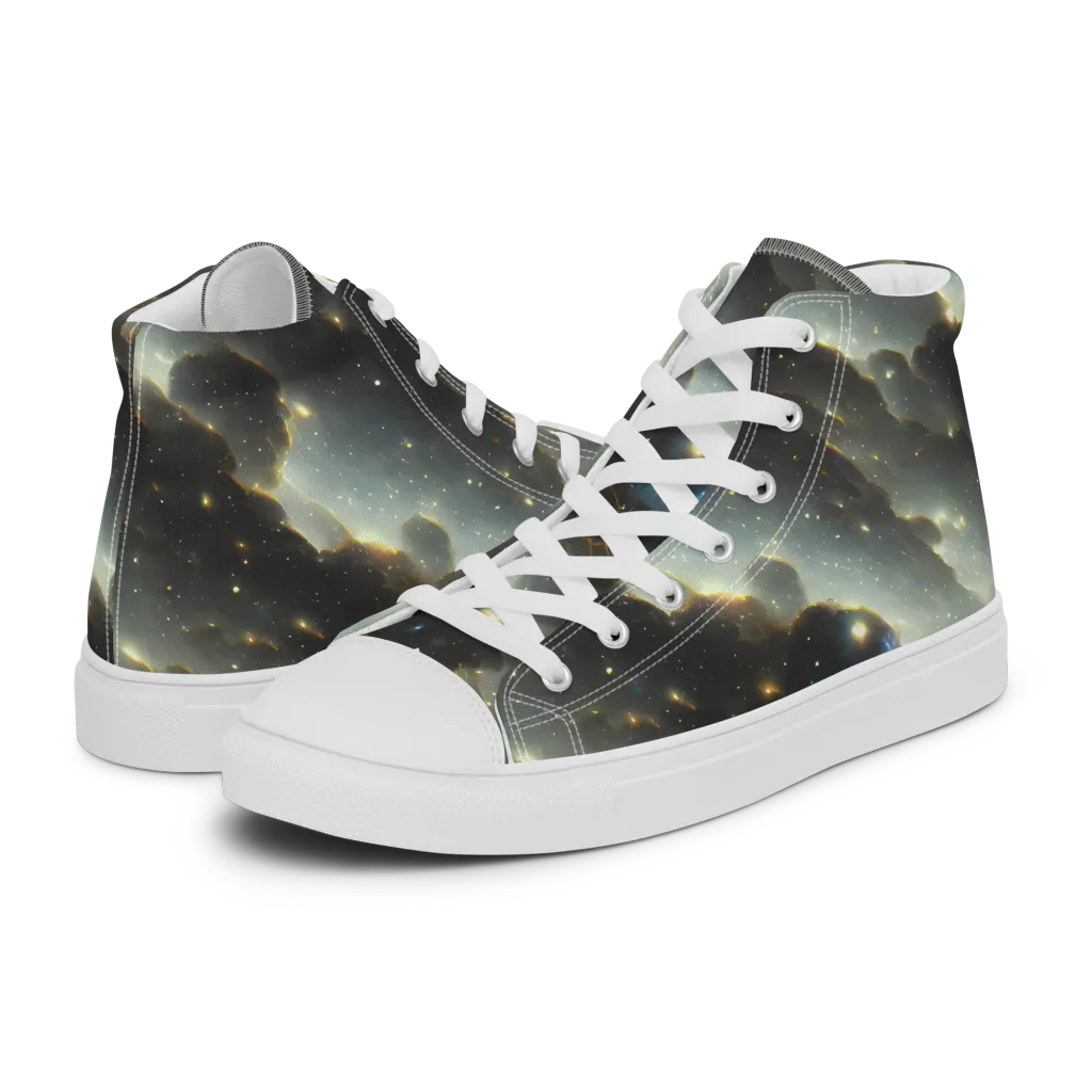 Rutkowski Nebula on Men's High Top Canvas Shoes — Left