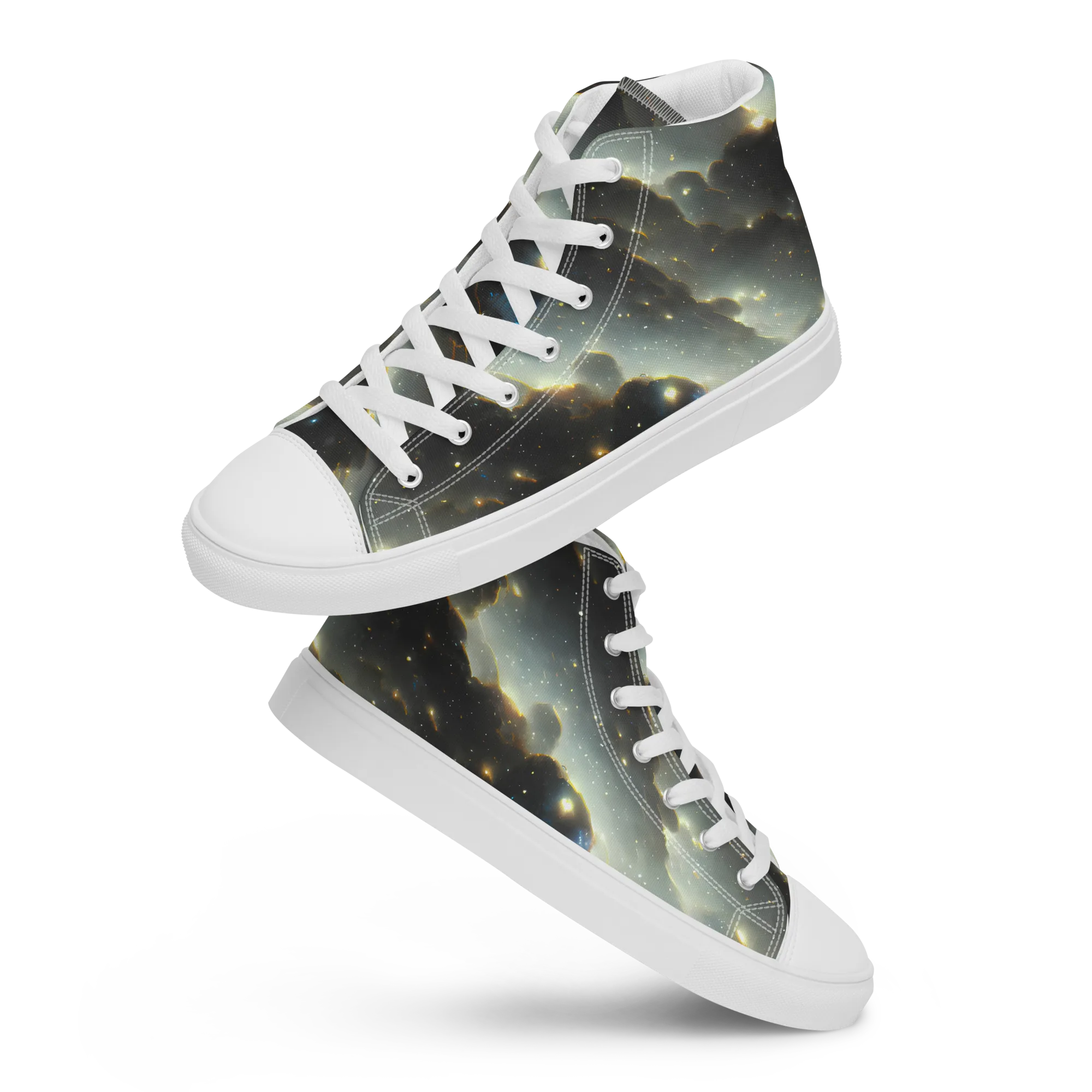 Rutkowski Nebula on Men's High Top Canvas Shoes — Front