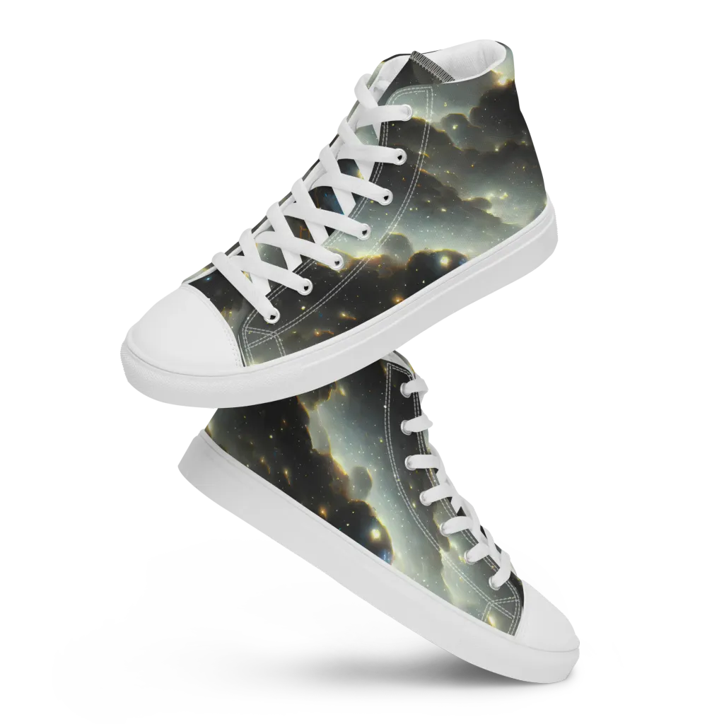 Rutkowski Nebula on Men's High Top Canvas Shoes — Front