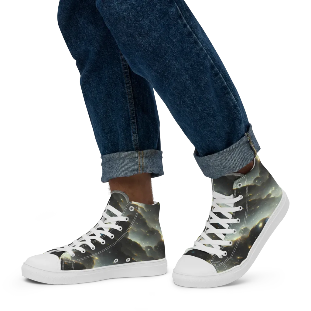 Rutkowski Nebula on Men's High Top Canvas Shoes — Left
